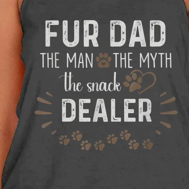 Fur Dad The Man The Myth The Snack Dealer Dog Fathers Day Women's Knotted Racerback Tank