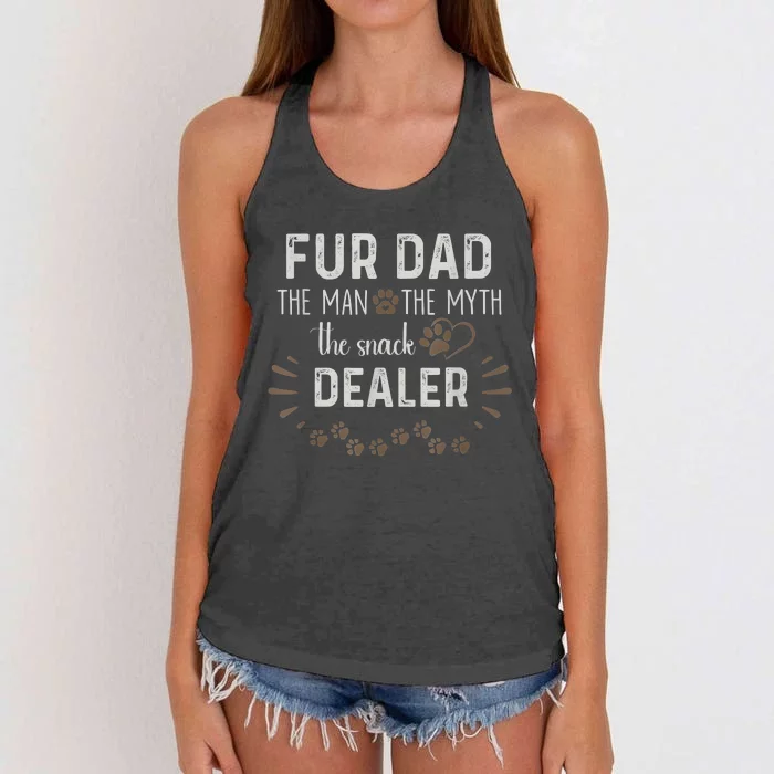 Fur Dad The Man The Myth The Snack Dealer Dog Fathers Day Women's Knotted Racerback Tank