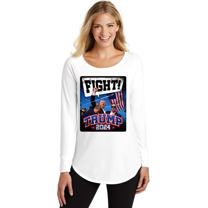 Fight! Donald Trump 2024 Supporters Political Product Women's Perfect Tri Tunic Long Sleeve Shirt