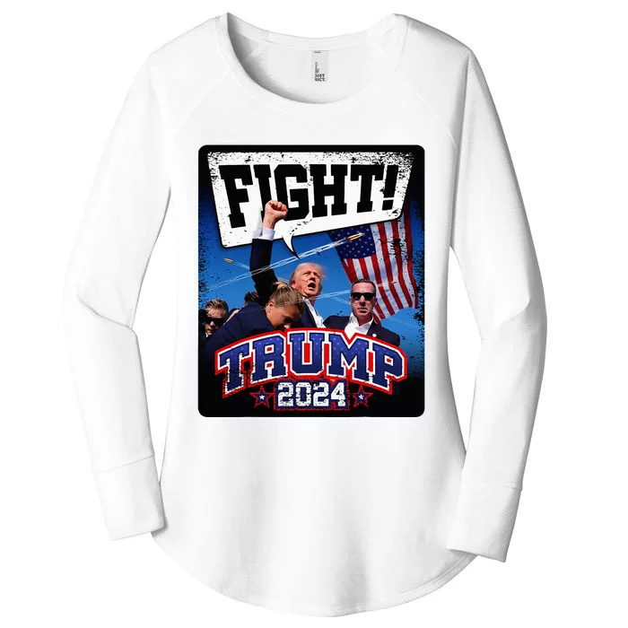 Fight! Donald Trump 2024 Supporters Political Product Women's Perfect Tri Tunic Long Sleeve Shirt