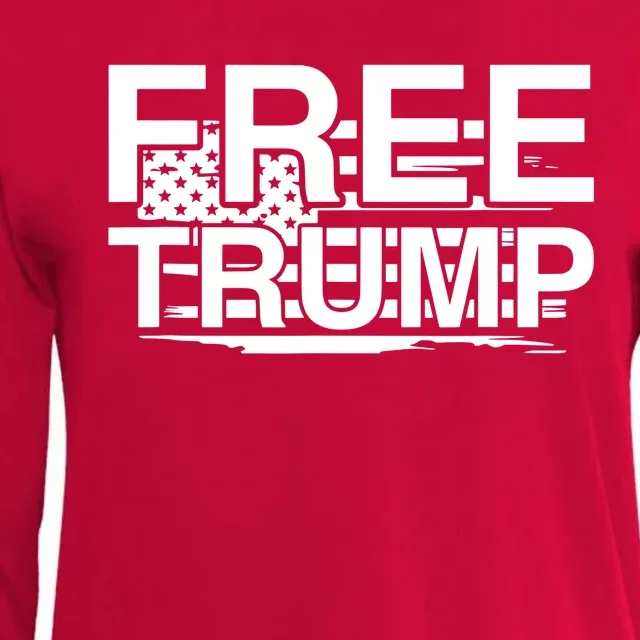 Free Donald Trump Supporters Pro Trump Republican Womens Cotton Relaxed Long Sleeve T-Shirt