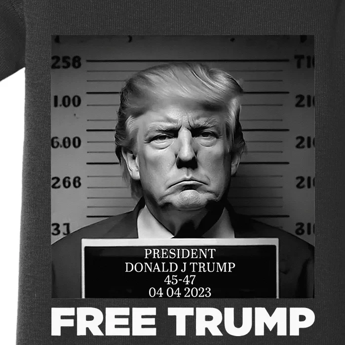 Free Donald Trump Mugshot Baby Bodysuit