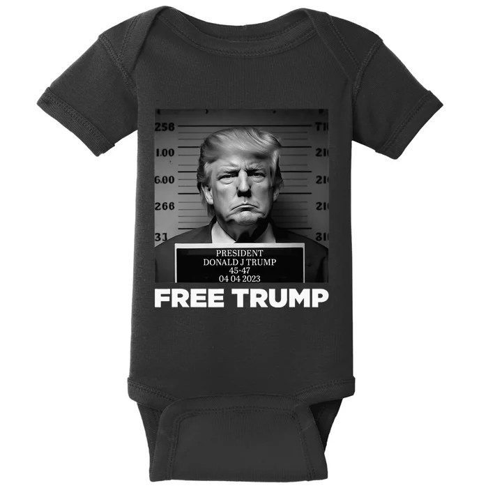 Free Donald Trump Mugshot Baby Bodysuit