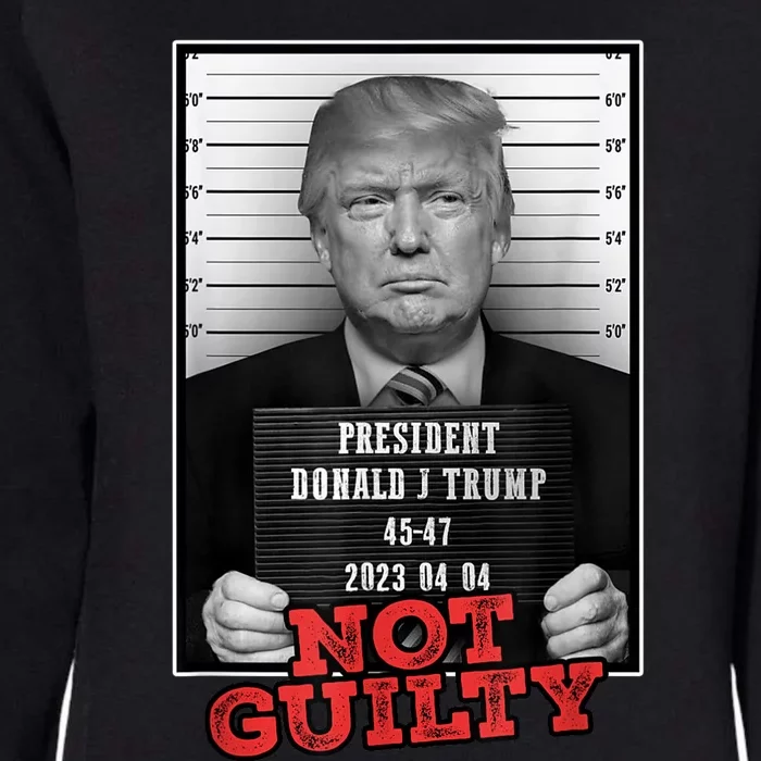 Funny Donald Trump Not Guilty Mug Shot Free Trump 2024 Womens California Wash Sweatshirt