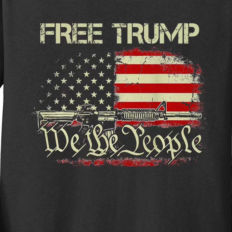 Free Donald Trump Republican Support Kids Long Sleeve Shirt