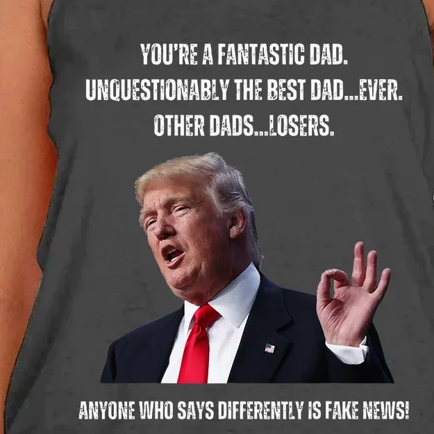 FatherS Day Trump Funny Fantastic Dad Women's Knotted Racerback Tank