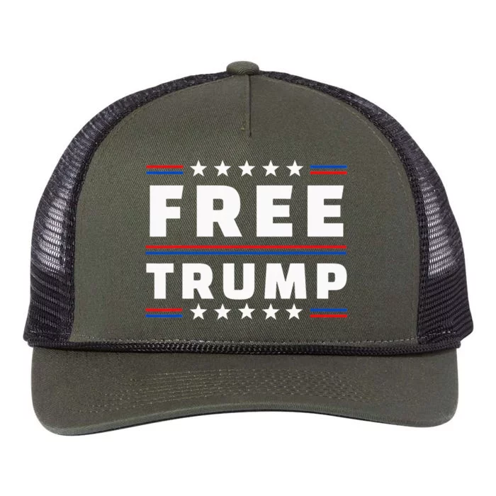 Free Donald Trump Republican Support Retro Rope Trucker Hat Cap