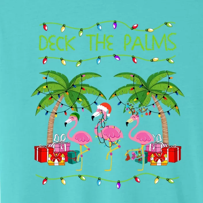 Funny Deck The Palms Merry Flamingo Christmas In July Idea ChromaSoft Performance T-Shirt