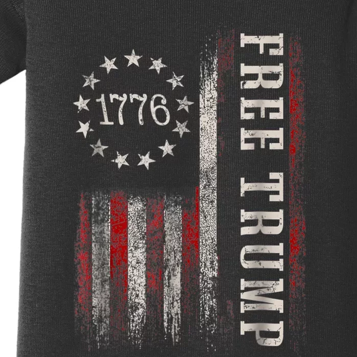 Free Donald Trump Republican Support Pro Trump American Flag Baby Bodysuit