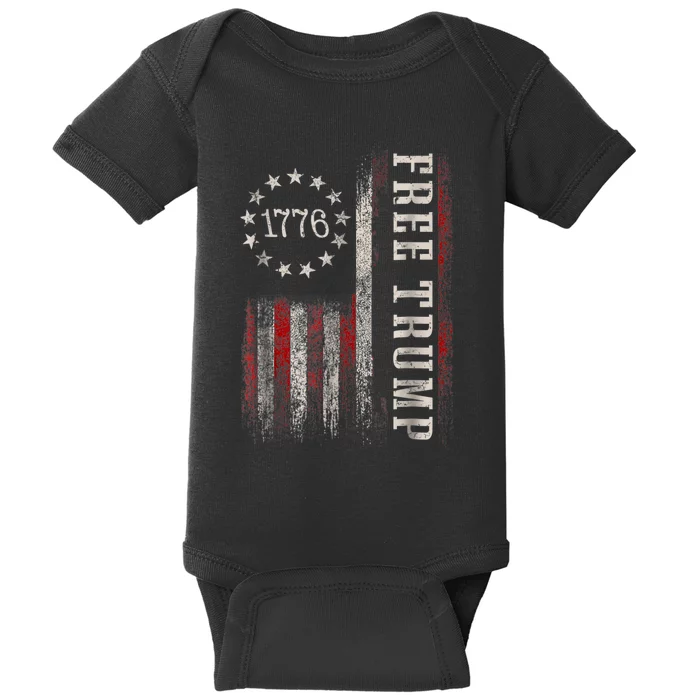 Free Donald Trump Republican Support Pro Trump American Flag Baby Bodysuit