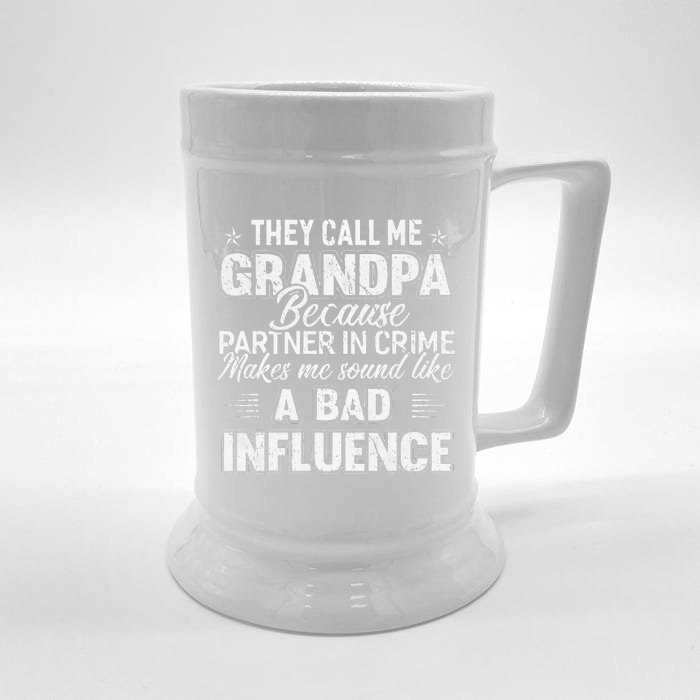 Fathers Day They Call Me Grandpa Grandfather Gift Front & Back Beer Stein