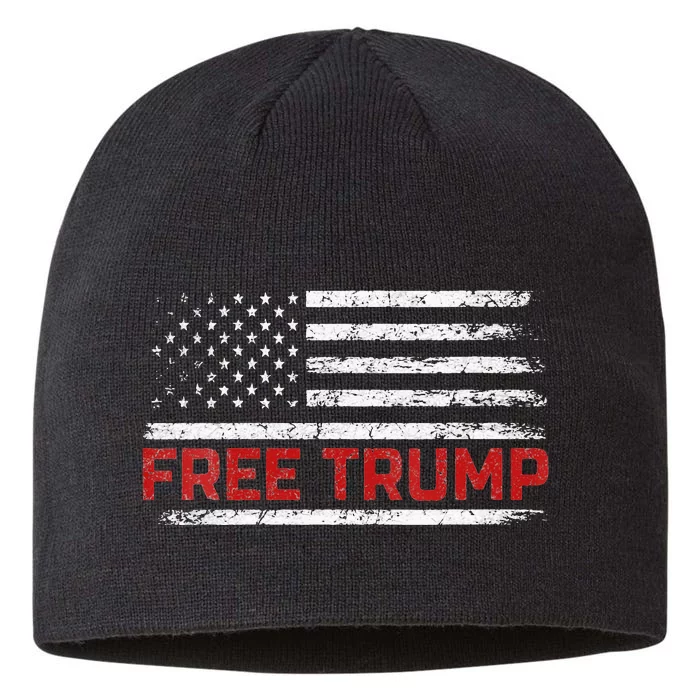 Free Donald Trump Republican Support Pro Trump American Flag 8 1/2in Sustainable Knit Beanie