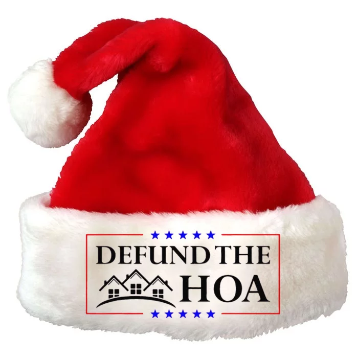 Funny Defund The Hoa Homeowners Association Premium Christmas Santa Hat