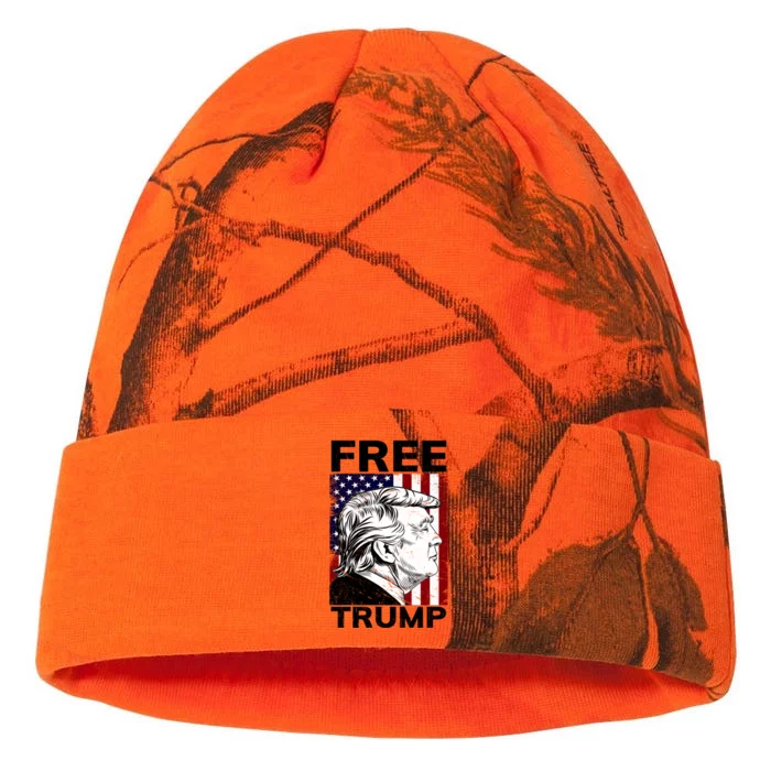 Free Donald Trump Republican Support Kati - 12in Camo Beanie