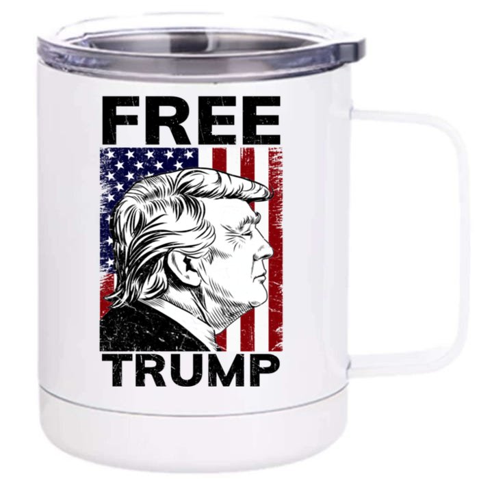 Free Donald Trump Republican Support Front & Back 12oz Stainless Steel Tumbler Cup