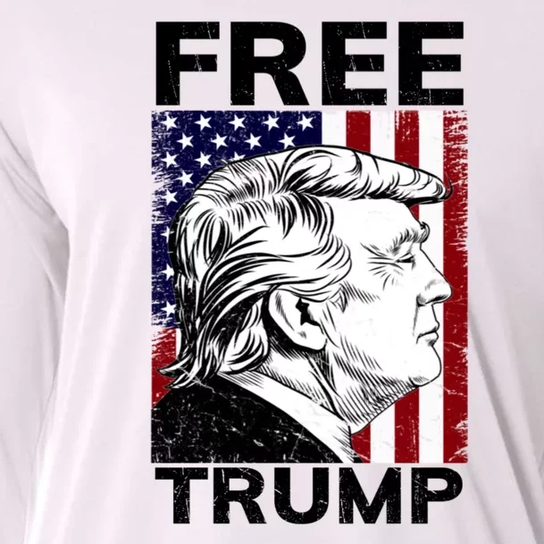 Free Donald Trump Republican Support Cooling Performance Long Sleeve Crew