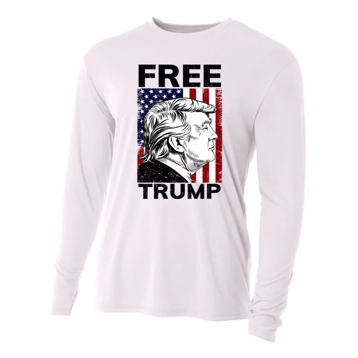 Free Donald Trump Republican Support Cooling Performance Long Sleeve Crew