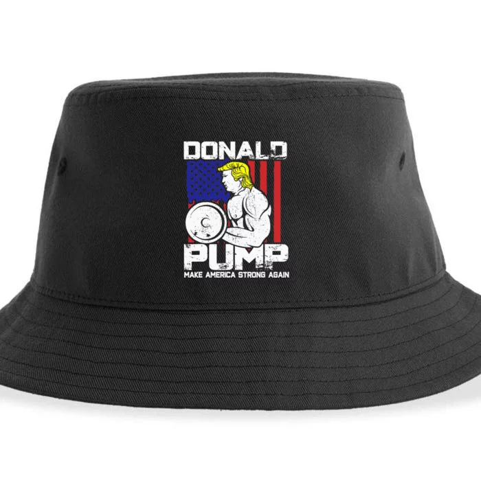 Funny Donald Trump Weight Lifting Workout Gym Sustainable Bucket Hat