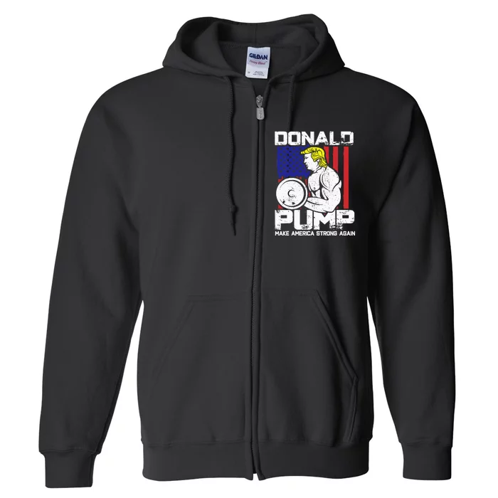 Funny Donald Trump Weight Lifting Workout Gym Full Zip Hoodie