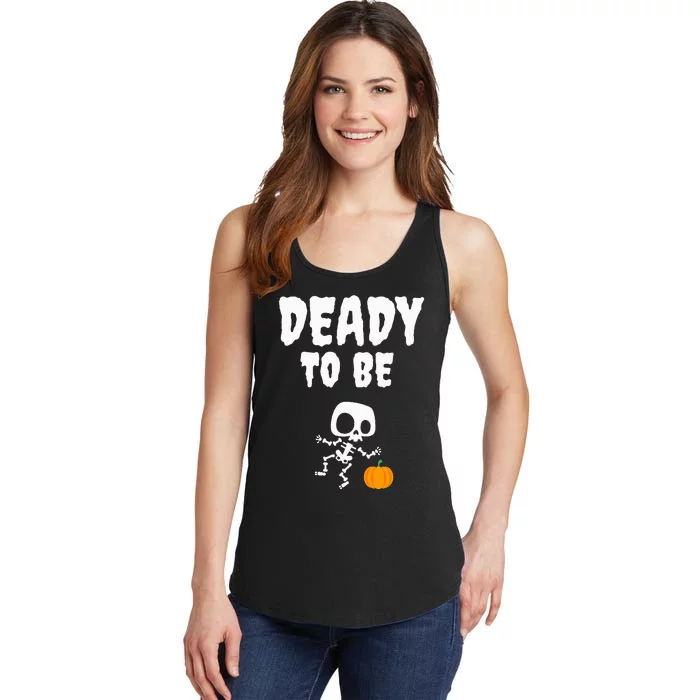 Funny Deady To Be Dad Halloween Pregnancy Announcement Ladies Essential Tank