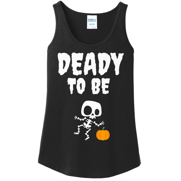 Funny Deady To Be Dad Halloween Pregnancy Announcement Ladies Essential Tank