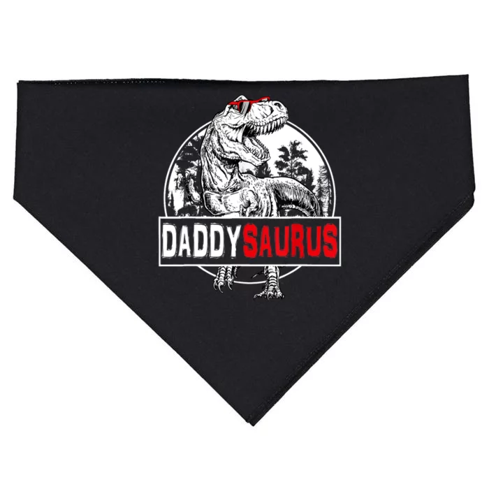 Funny Daddysaurus T Rex Gift Dinosaur Funny DaddySaurus Family Matching Gift USA-Made Doggie Bandana