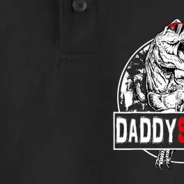 Funny Daddysaurus T Rex Gift Dinosaur Funny DaddySaurus Family Matching Gift Dry Zone Grid Performance Polo