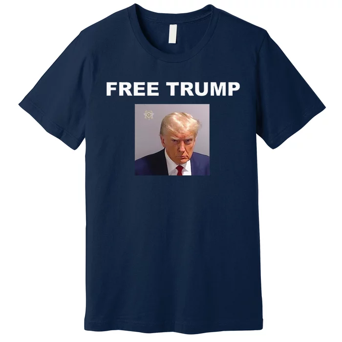 Free Donald Trump Mug Shot Republican President MAGA 2024 Premium T-Shirt