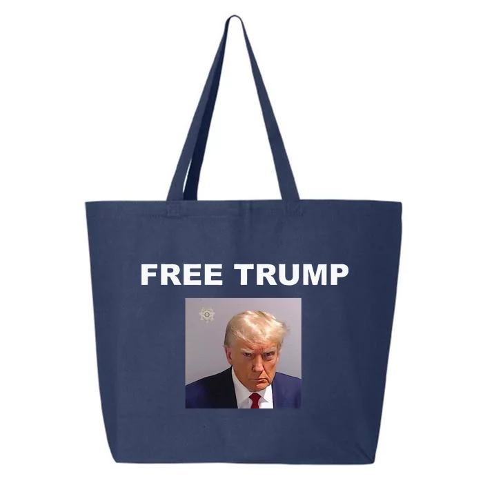 Free Donald Trump Mug Shot Republican President MAGA 2024 25L Jumbo Tote