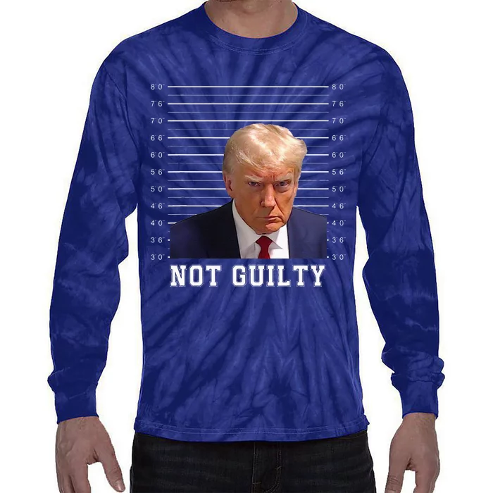 Free Donald Trump Mug Shot Republican President MAGA 2024 Tie-Dye Long Sleeve Shirt