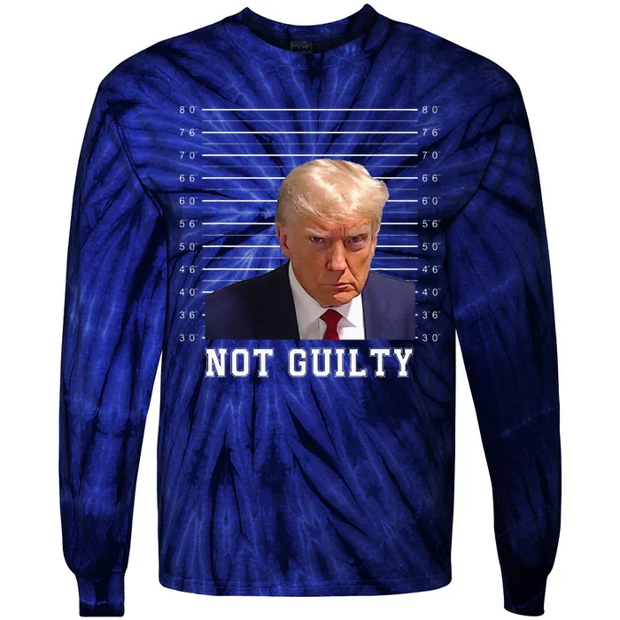 Free Donald Trump Mug Shot Republican President MAGA 2024 Tie-Dye Long Sleeve Shirt