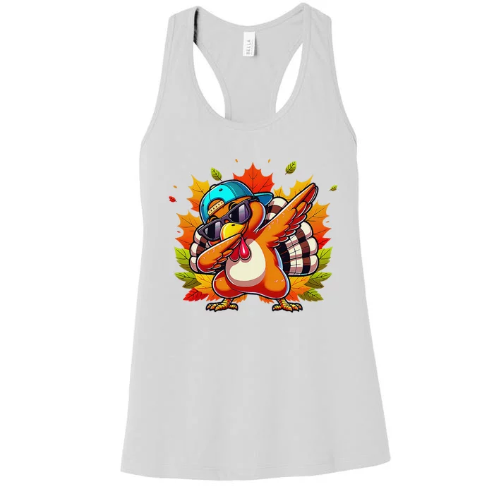 Funny Dancing Turkey Groove Thanksgiving Holiday Women's Racerback Tank