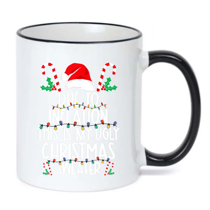 Funny Due To Inflation This Is My Ugly Christmas Sweaters Black Color Changing Mug