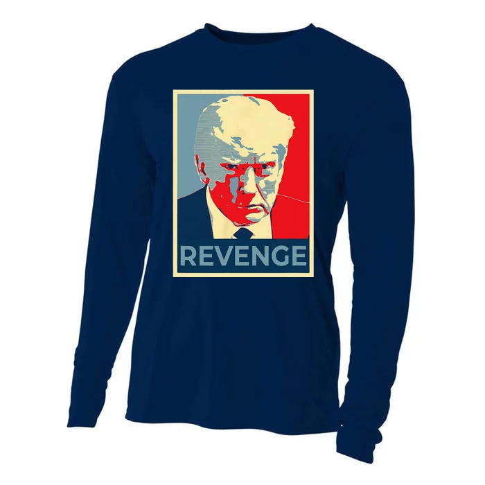 Free Donald Trump Mug Shot Republican Revenge MAGA 2024 Cooling Performance Long Sleeve Crew