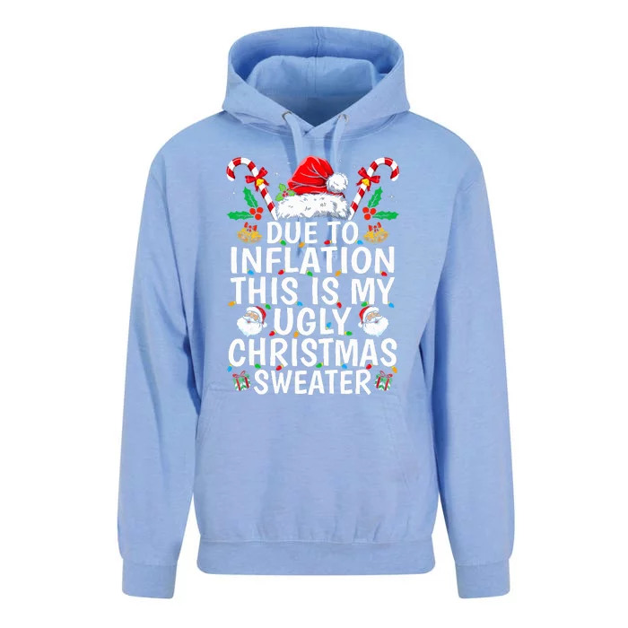 Funny Due to Inflation This is My Ugly Sweater For Christmas Unisex Surf Hoodie