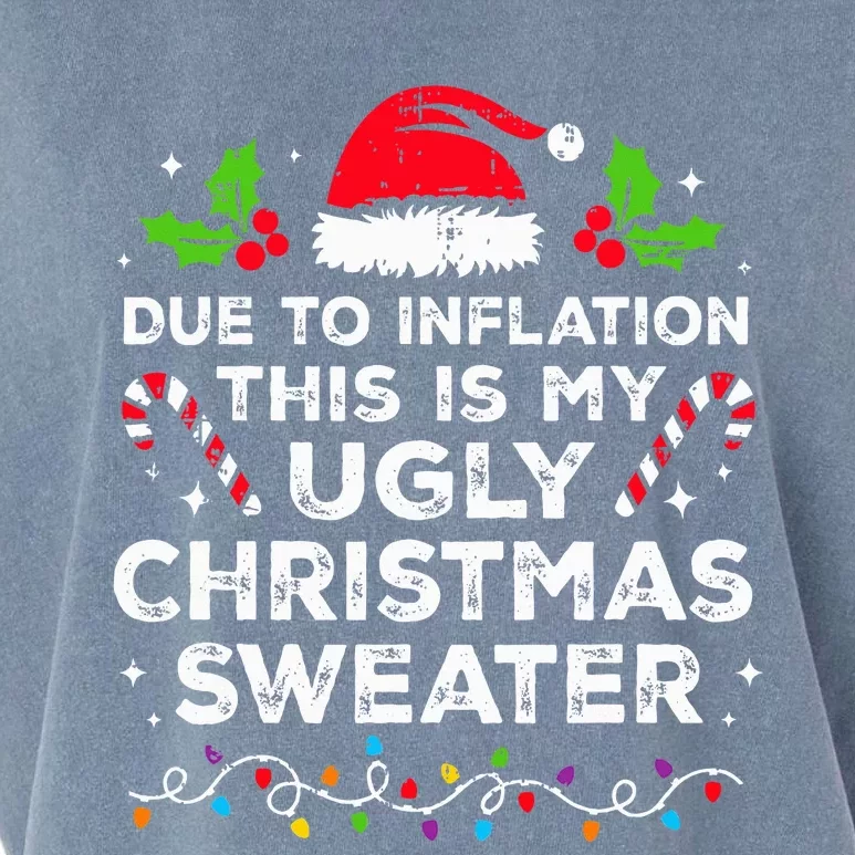 Funny Due to Inflation This is My Ugly Sweater For Christmas Garment-Dyed Women's Muscle Tee