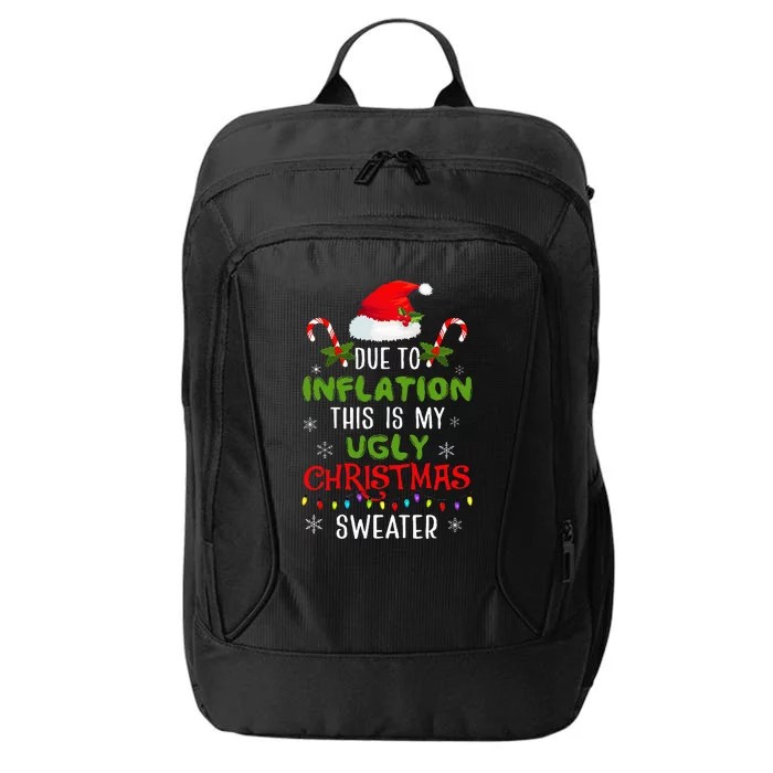 Funny Due to Inflation Ugly Christmas Sweaters City Backpack