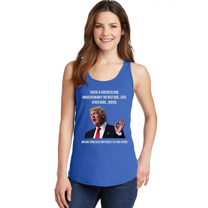 FatherS Day Trump Funny Fantastic Dad Ladies Essential Tank