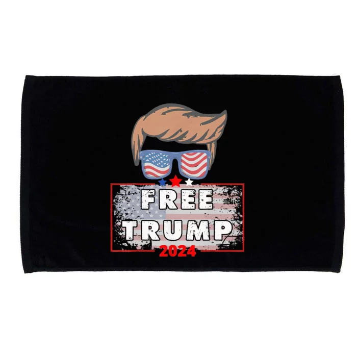 Free Donald Trump Republican Support Pro Trump American Flag Microfiber Hand Towel