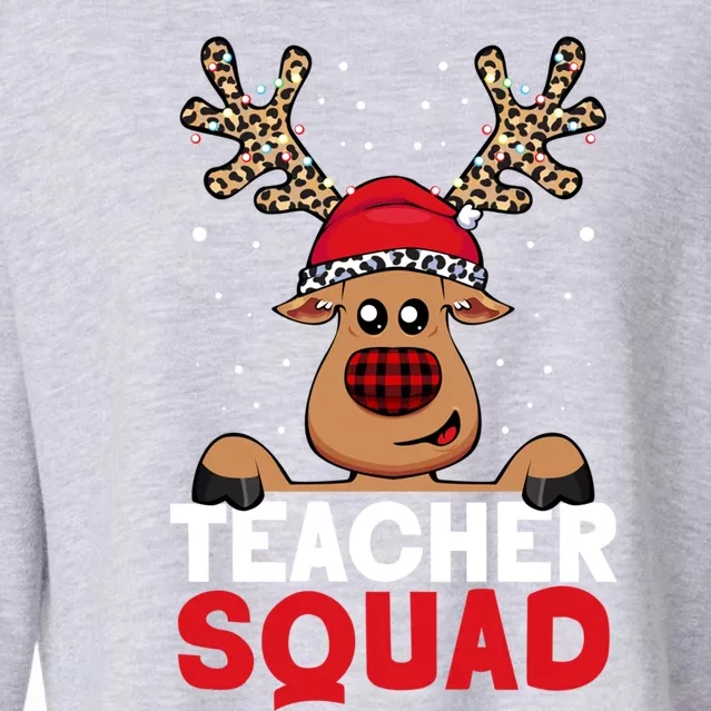 Funny Deer Teacher Christmas Reindeer Xmas Tree Magic Lover Cute Gift Cropped Pullover Crew