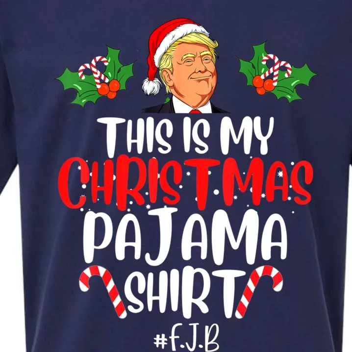 Funny Donald Trump Santa This Is My Christmas Pajama Meaningful Gift Sueded Cloud Jersey T-Shirt