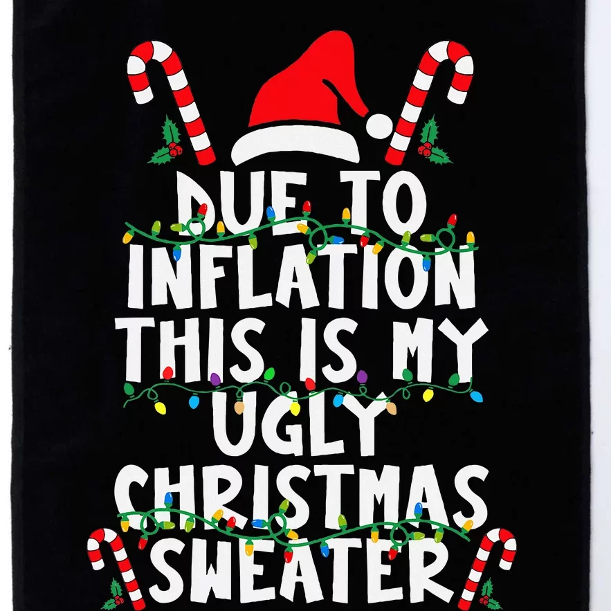 Funny Due to Inflation Ugly Christmas Sweaters Platinum Collection Golf Towel