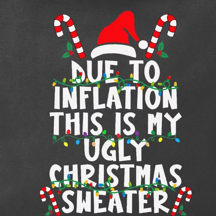 Funny Due to Inflation Ugly Christmas Sweaters Zip Tote Bag