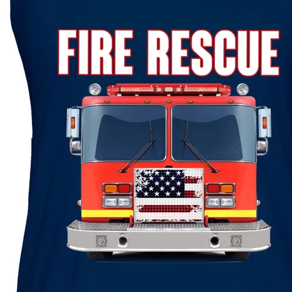 Firefighter Department Truck Fireman American Fire Rescue Ladies Essential Flowy Tank