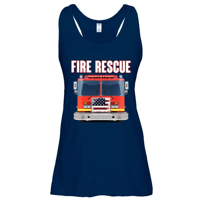 Firefighter Department Truck Fireman American Fire Rescue Ladies Essential Flowy Tank