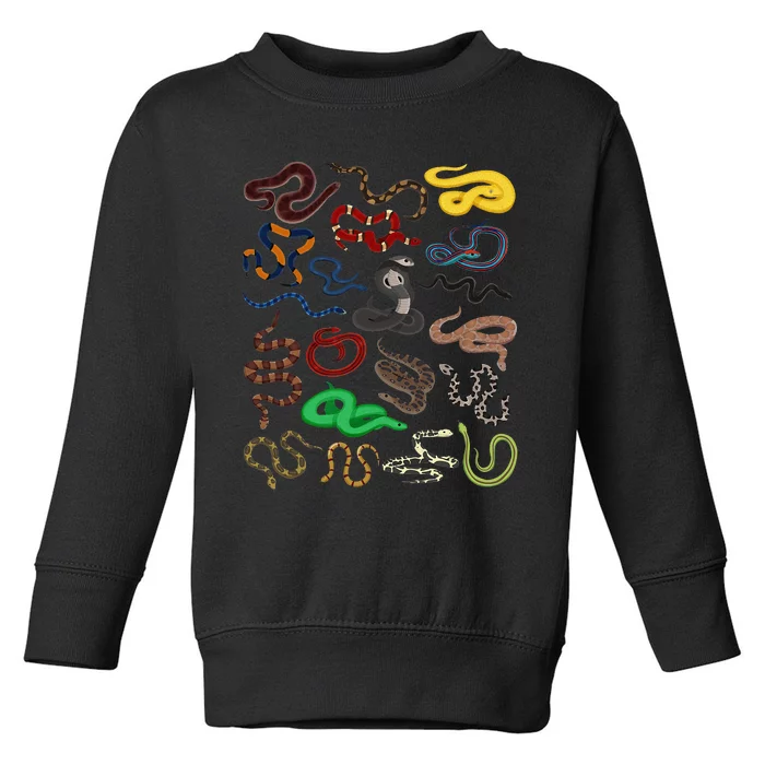 funny Different Types of Snakes Snake Toddler Sweatshirt