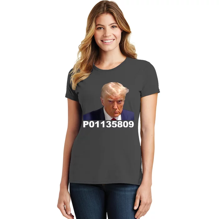 Funny Donald Trump Prison Mugshot Fulton County GA Gift Women's T-Shirt