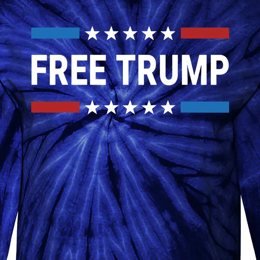 Free Donald Trump Republican Support Pro Trump American Flag Tie-Dye Long Sleeve Shirt