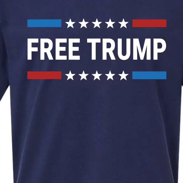 Free Donald Trump Republican Support Pro Trump American Flag Sueded Cloud Jersey T-Shirt