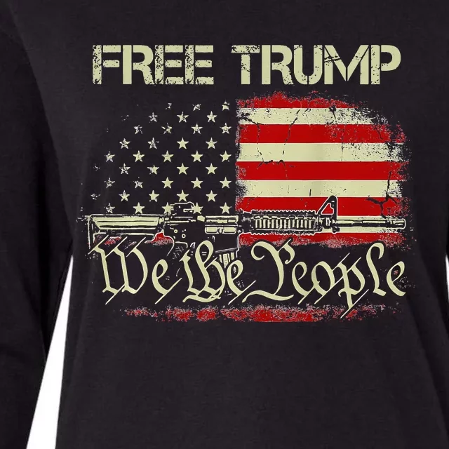 Free Donald Trump Republican Support Womens Cotton Relaxed Long Sleeve T-Shirt